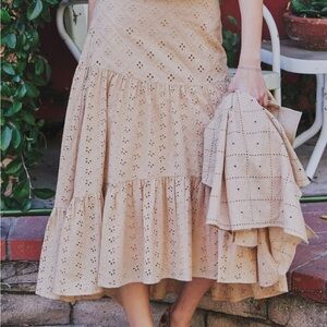 Vintage style Beige Eyelet Skirt